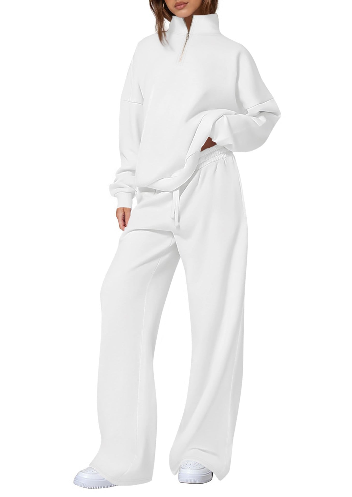Women's casual sweatpants set with stand-up collar and zipper NOVAE