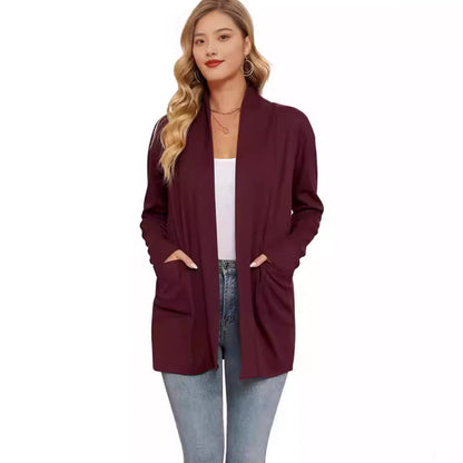 Women's casual long cardigan with pockets NOVAE