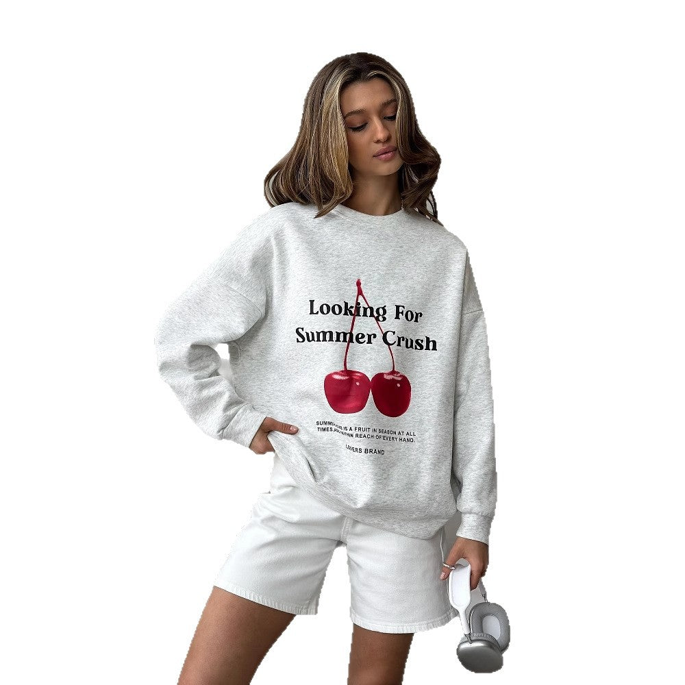 Women's casual sweatshirt with dropped shoulders and soft lining NOVAE