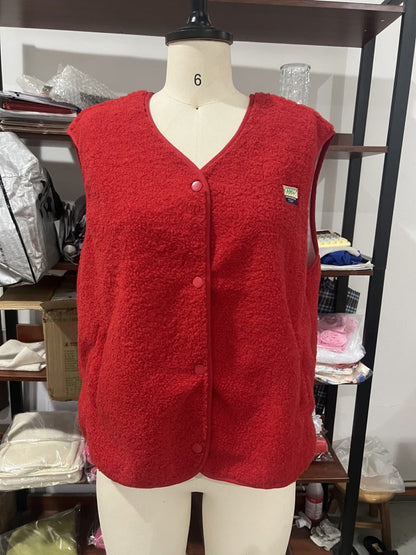 Women's soft and casual teddy vest with side pockets NOVAE