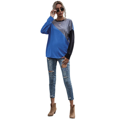 Women's sporty sweatshirt with fashionable color block design NOVAE