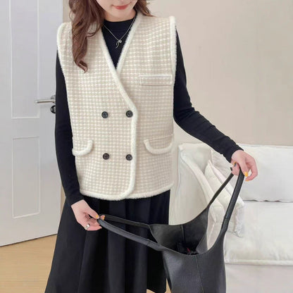 Women's structured vest with double button placket NOVAE