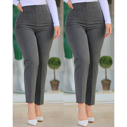 Women's High-Waisted Slimming Pant with Decorative Stitching Details NOVAE