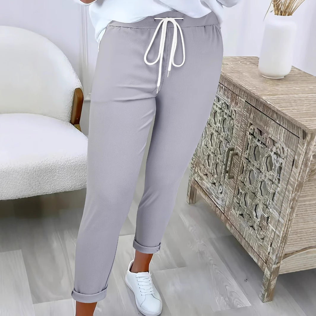 Women's Comfortable Leisure Trousers with Adjustable Drawstring and Casual Cut NOVAE