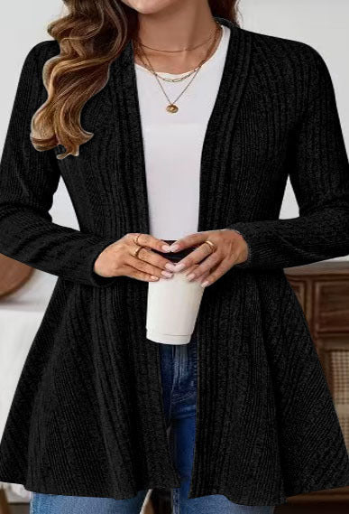 Women's cardigan with open front and asymmetrical hem NOVAE