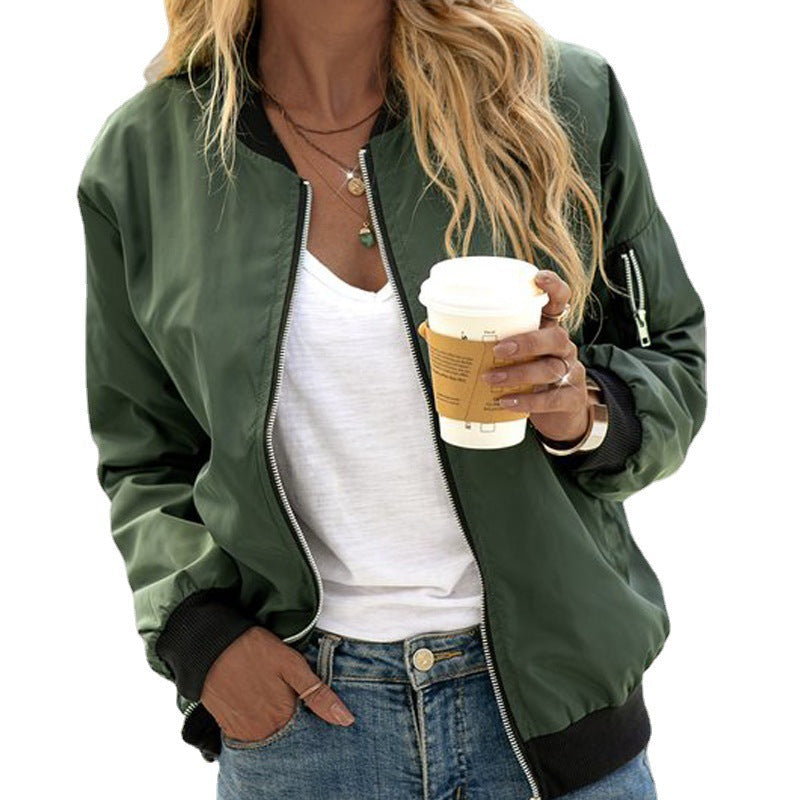 Women's trendy bomber jacket with practical side pockets NOVAE