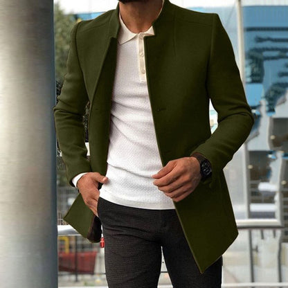 Men's modern blazer with a straight cut and elegant stand-up collar NOVAE