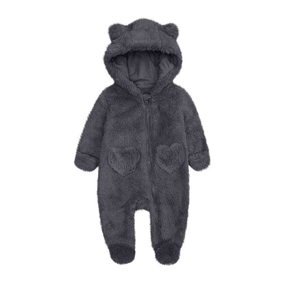 Unisex fleece overall with hood and heart eyes NOVAE
