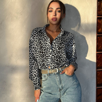 Women's elegant leopard print blouse NOVAE