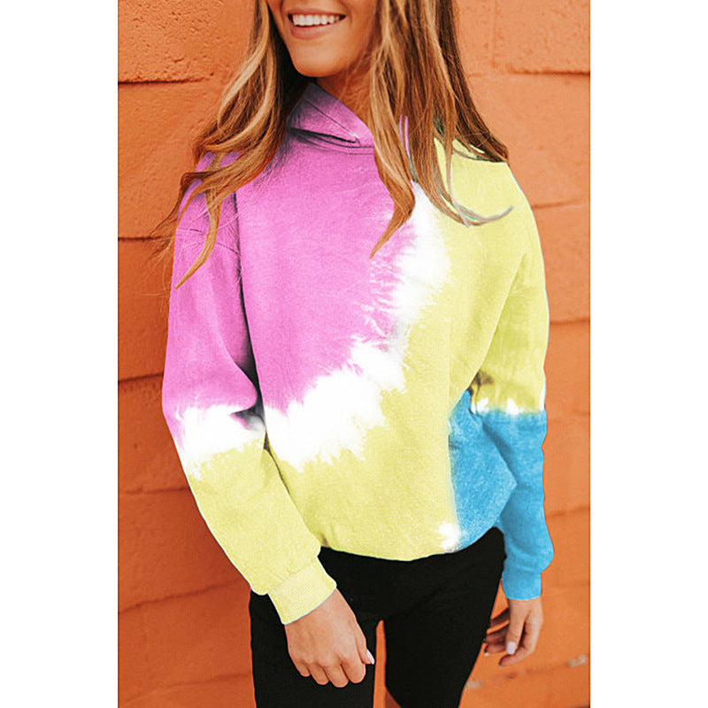 Women's hooded sweatshirt with artistic color gradient and casual cut NOVAE