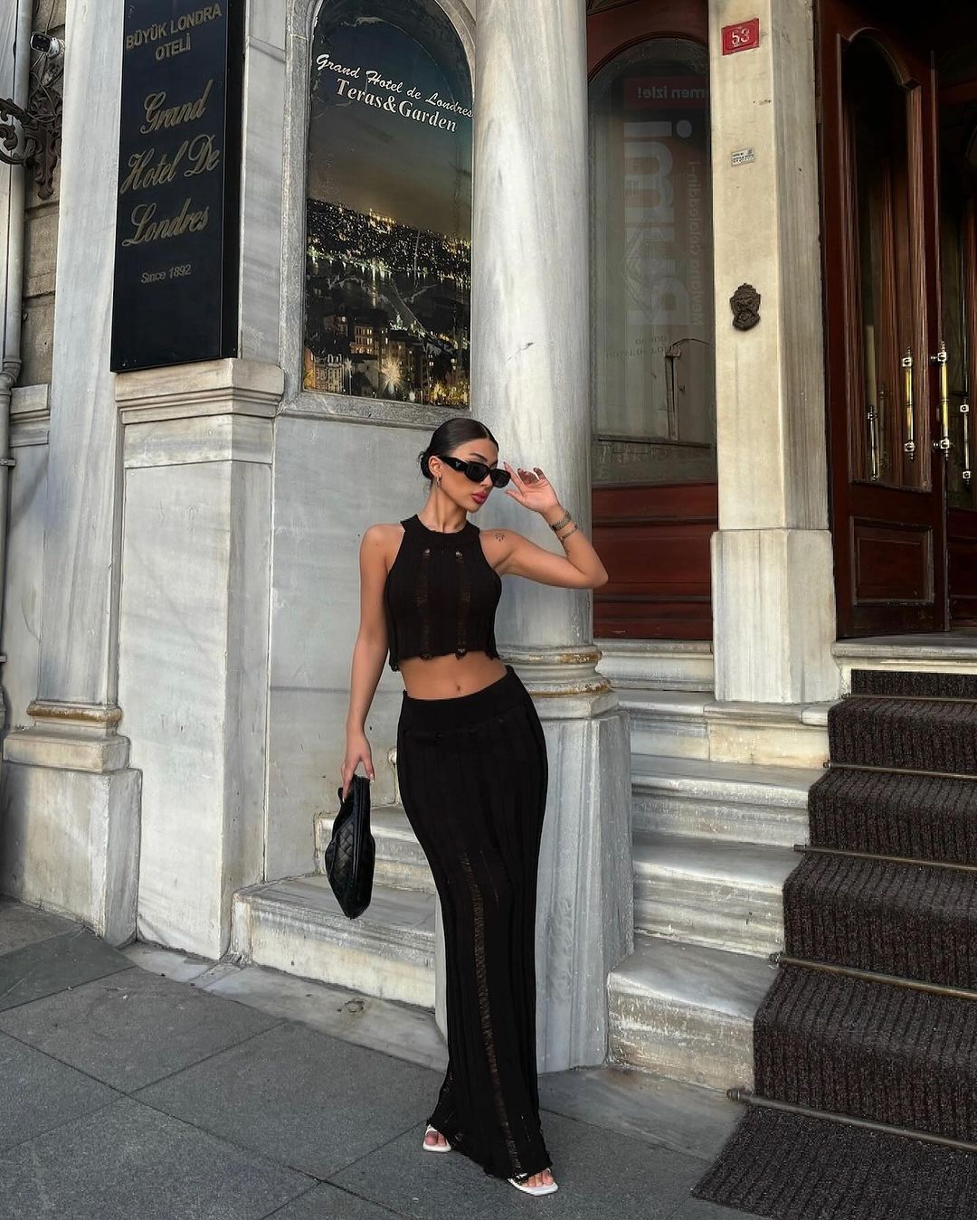 Women's two-piece outfit with elegant knit pattern NOVAE