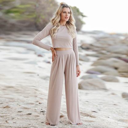 Women's jumpsuit with wide leg and long sleeves NOVAE