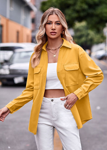 Women's casual shirt blouse with practical chest pockets and a relaxed fit NOVAE