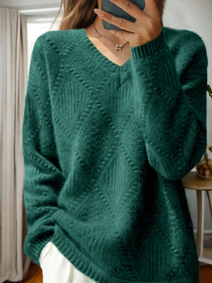 Women's knitted sweater with textured finish and soft feel NOVAE
