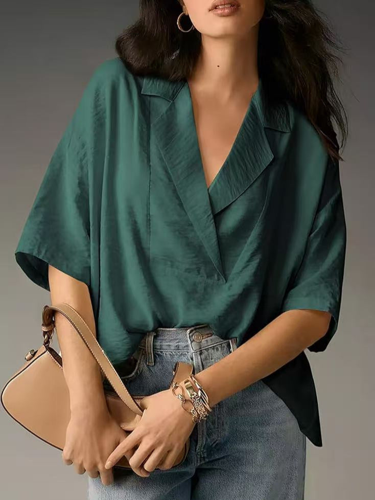 Women's casual silk blouse with a chic cut NOVAE
