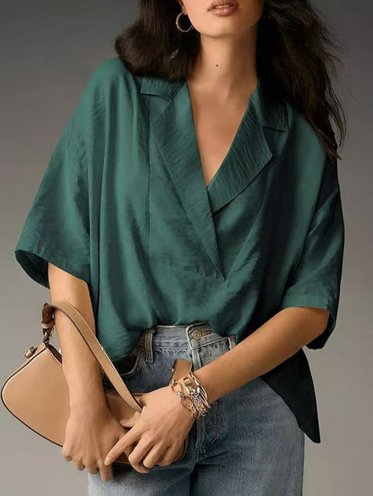 Women's casual silk blouse with a chic cut NOVAE