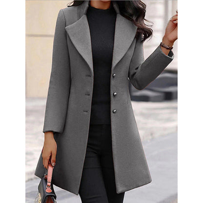Women's elegant wool coat with a structured fit and double-button closure design NOVAE