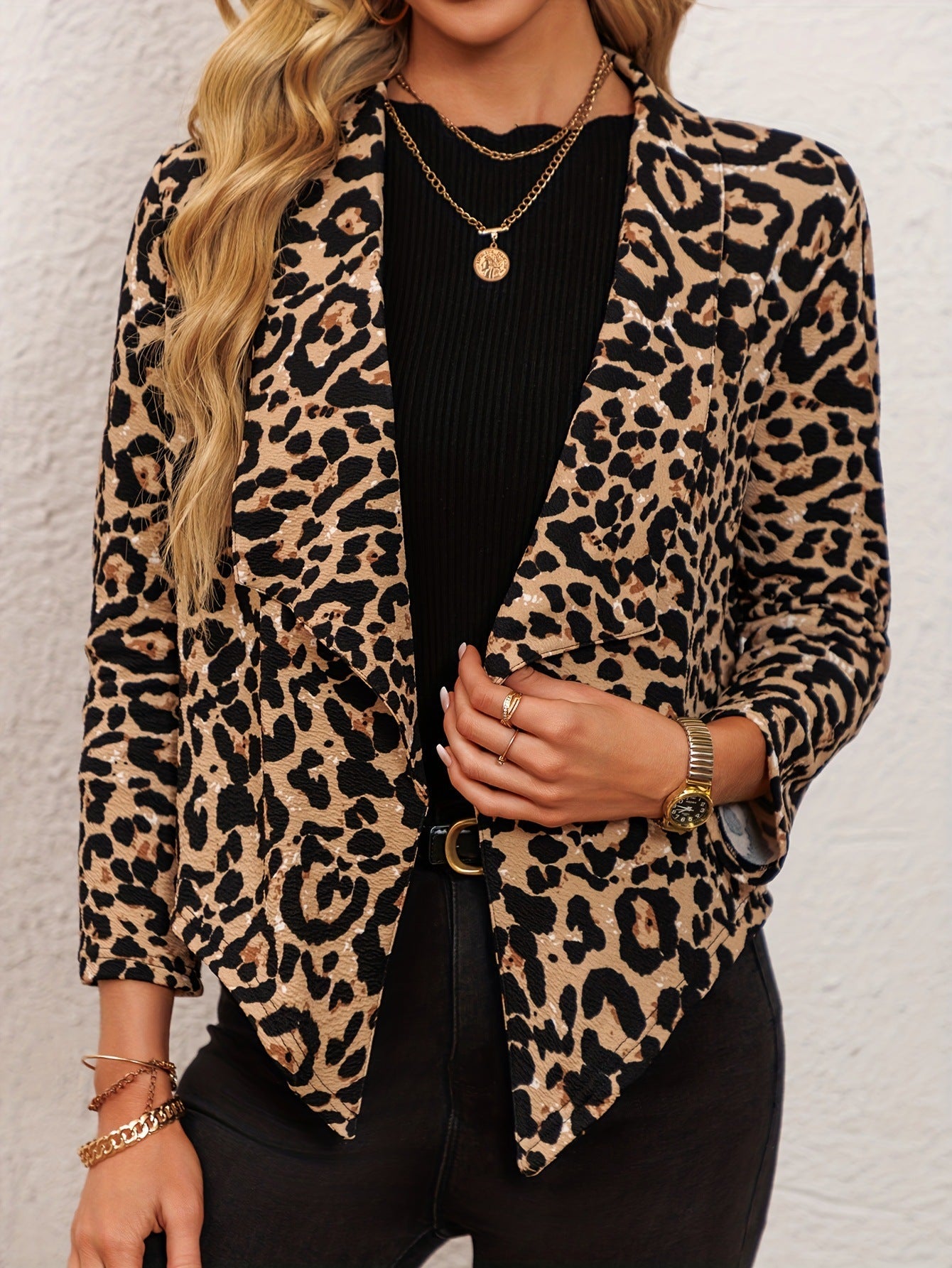 Women's fashionable animal print blazer jacket NOVAE