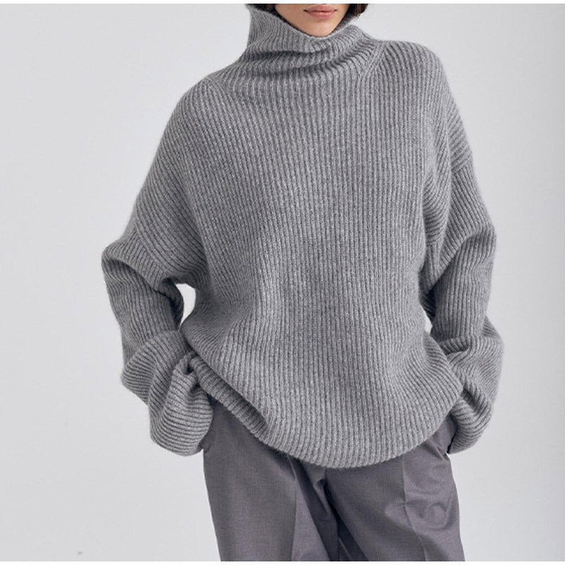 Women's Oversized Turtleneck Knit Sweater made of high-quality material NOVAE