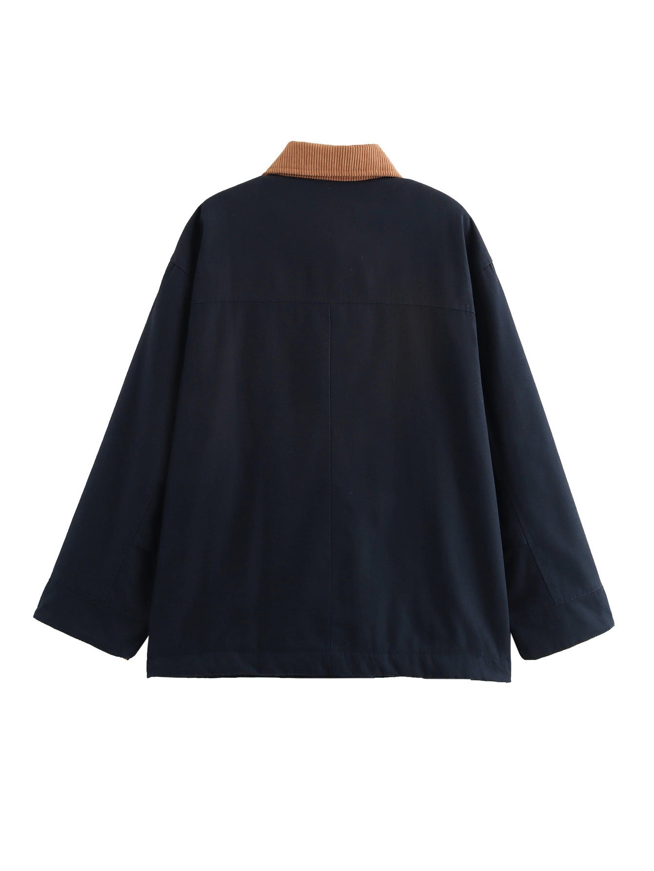 Women's casual transitional jacket with corduroy-style collar and practical pockets NOVAE