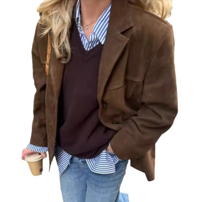 Women's Oversized Wool Blazer with Structured Sleeves NOVAE