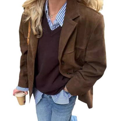 Women's Oversized Wool Blazer with Structured Sleeves NOVAE