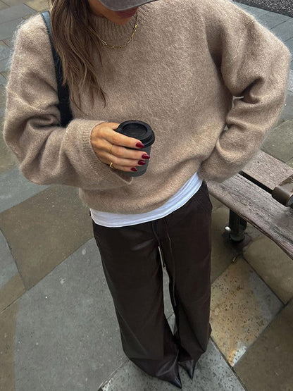 Women's Oversized Knit Sweater in Soft Cashmere Blend NOVAE
