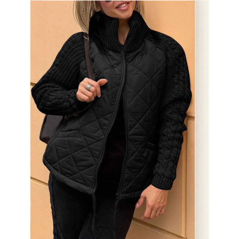 Women's quilted jacket with wool details NOVAE