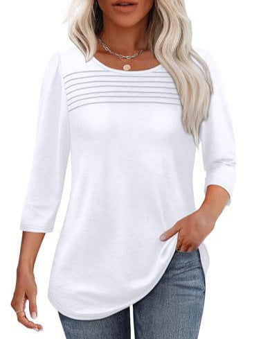 Women's elegantly cut top with gathered details NOVAE