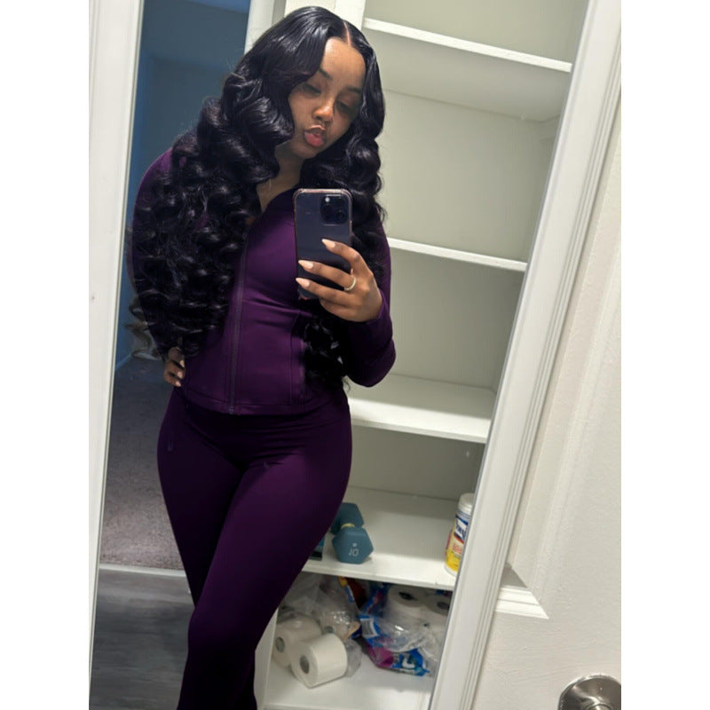 Women's figure-hugging jumpsuit with high collar and full-length zipper NOVAE