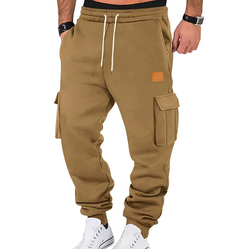 Men's cargo jogging pants with elastic waistband and practical pockets NOVAE