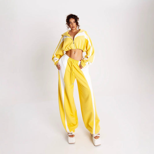 Women's cropped sports jacket with high collar and elasticated waistband NOVAE