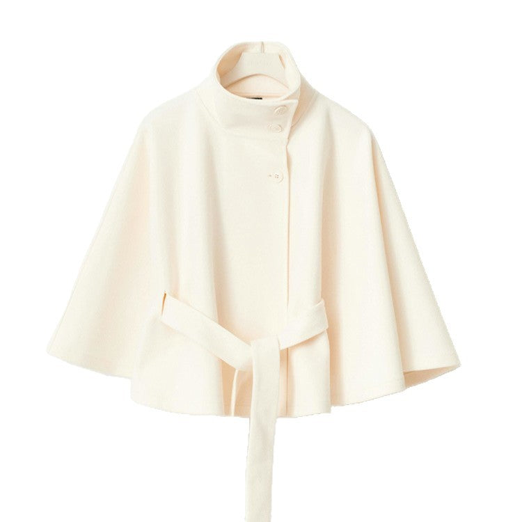 Women's Relaxed Fit Cape Jacket with Tie Belt NOVAE