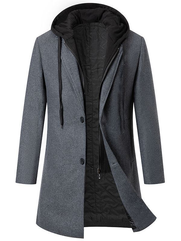 Men's elegant transitional coat with detachable hood NOVAE