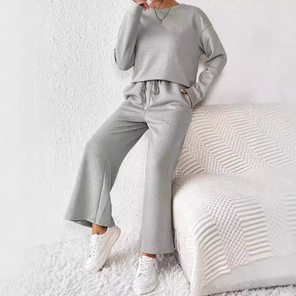 Women's leisure suit with elasticated waistband and geometric pattern NOVAE