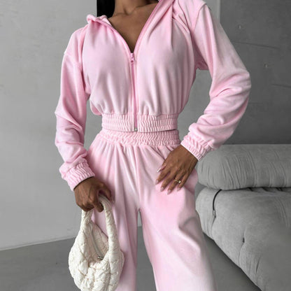 Women's tracksuit with elastic waistband and modern zipper NOVAE