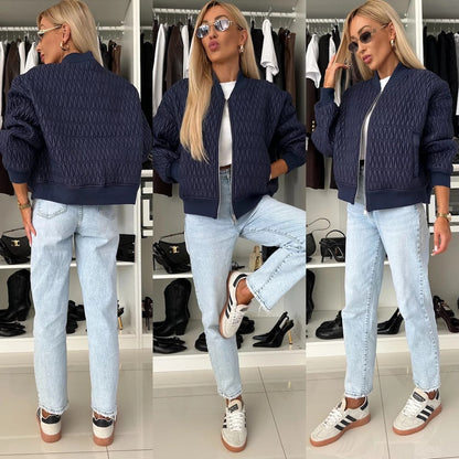 Women's quilted jacket in a casual oversized style with special quilted details NOVAE