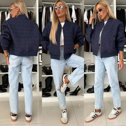 Women's quilted jacket in a sporty yet elegant design with voluminous sleeves NOVAE