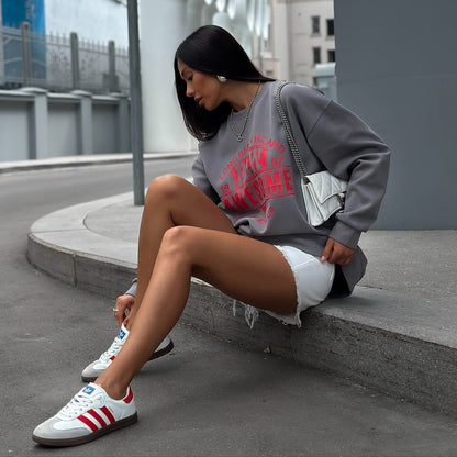 Women's casual sweatshirt with creative print NOVAE
