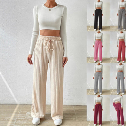 Women's Comfortable Fabric Trousers with Textured Surface NOVAE