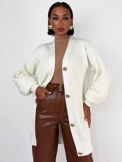 Women's oversized cardigan with decorative buttons NOVAE