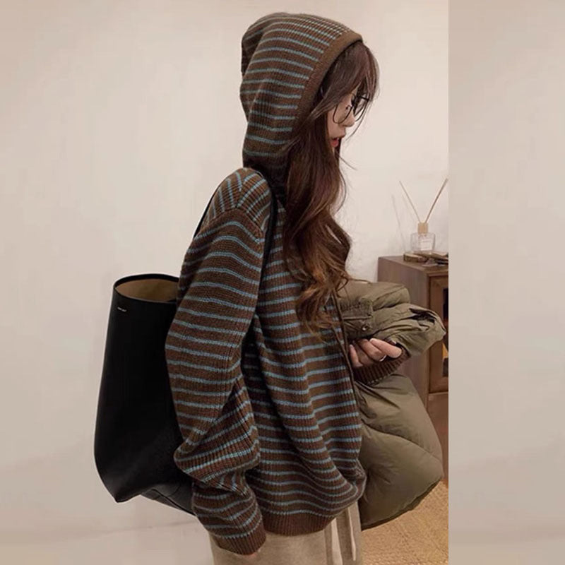 Women's Cozy Striped Hoodie NOVAE