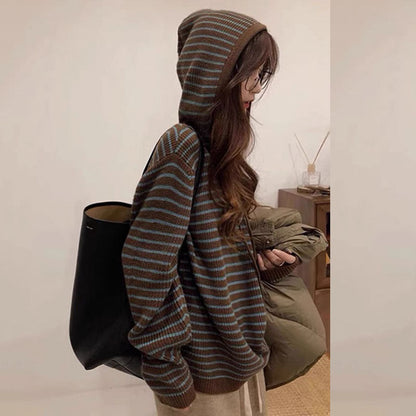 Women's Cozy Striped Hoodie NOVAE