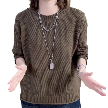 Women's casual knit sweater with a textured surface and a relaxed fit NOVAE