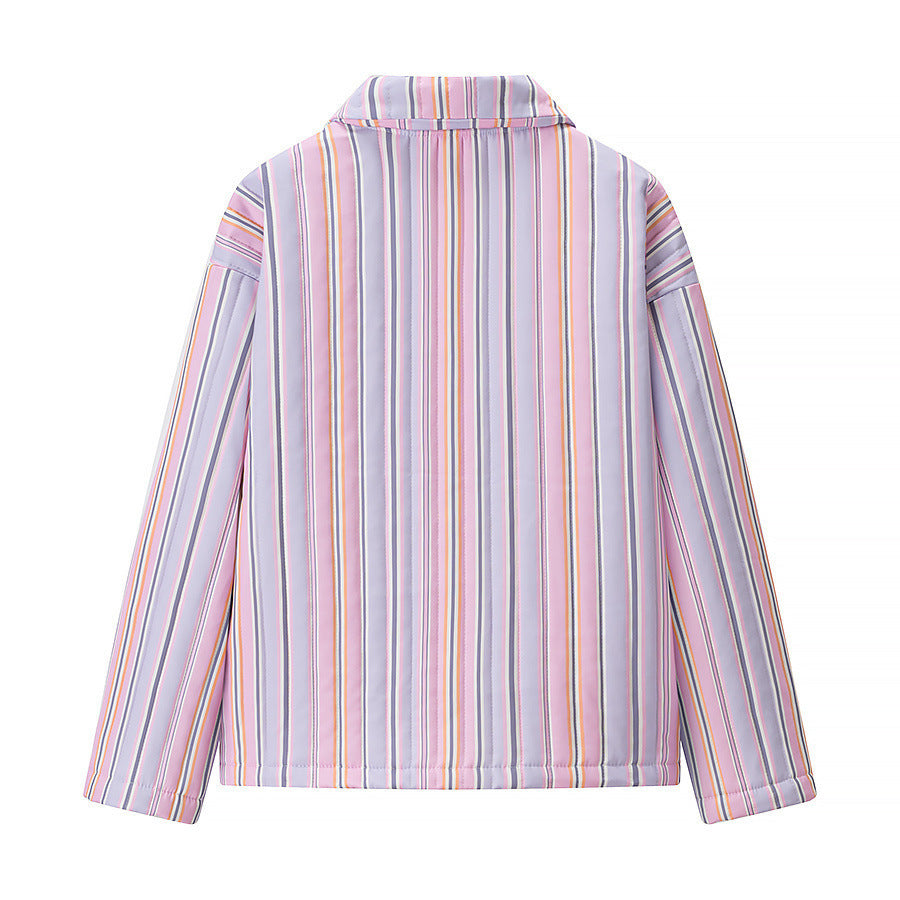 Women's quilted transitional jacket with wide collar and practical pockets NOVAE