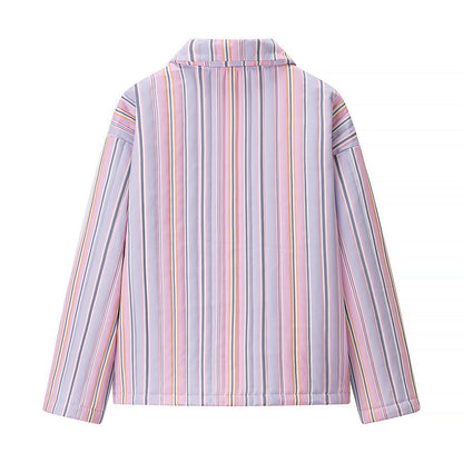 Women's quilted transitional jacket with wide collar and practical pockets NOVAE