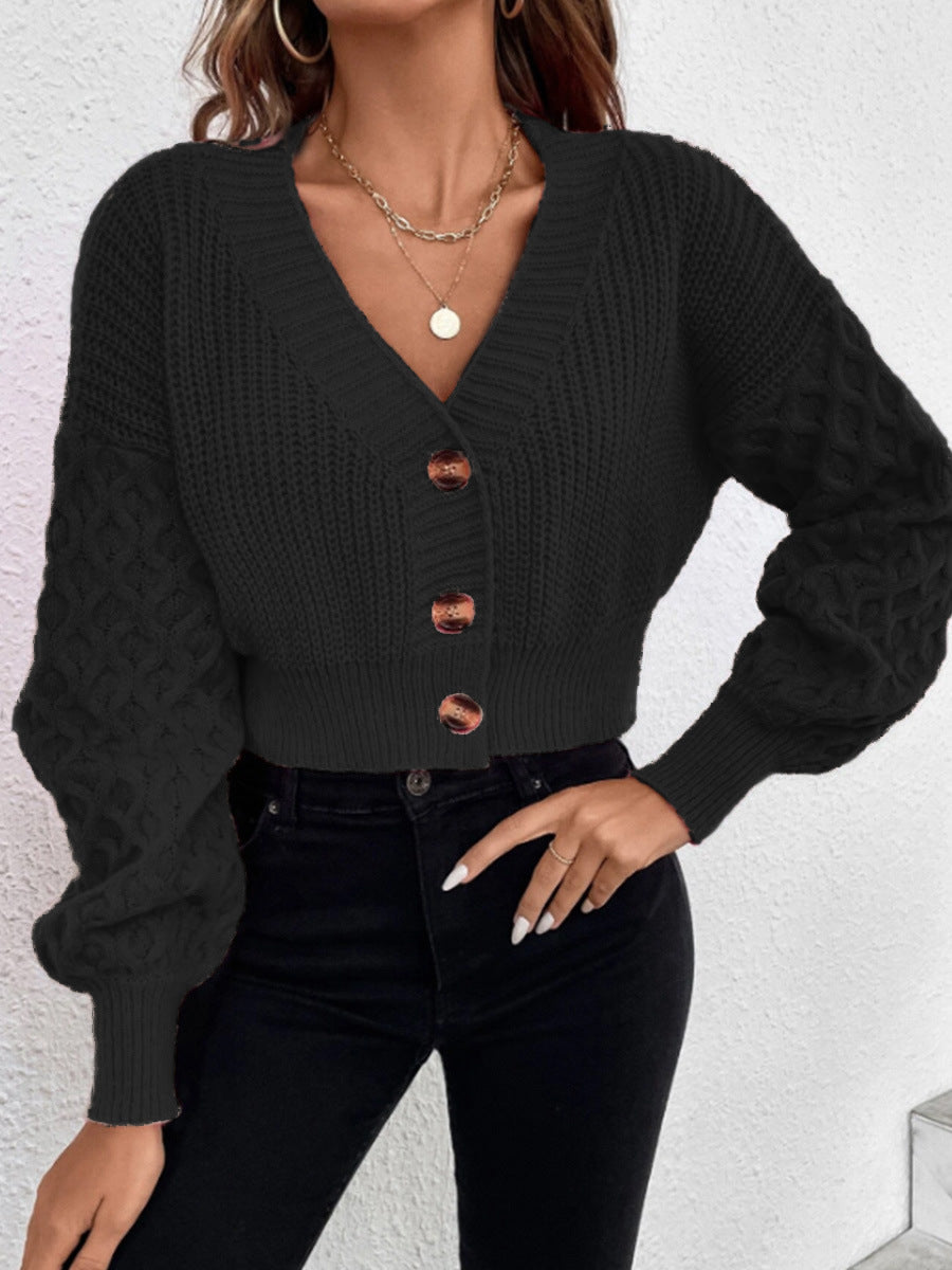 Women's cardigan with cable pattern and elegant design NOVAE