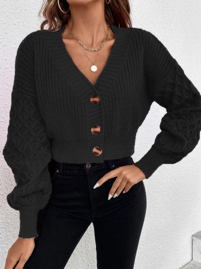 Women's cardigan with cable pattern and elegant design NOVAE