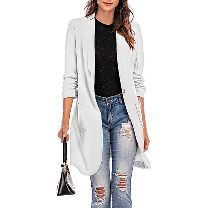 Women's stretch blazer with a modern cut and pockets NOVAE