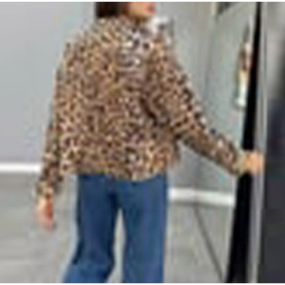 Women's fashionable jacket in leopard print design NOVAE